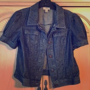 Denim short sleeve jacket